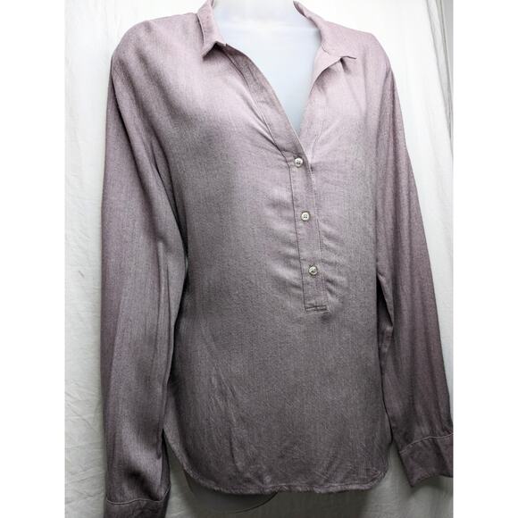 Cloth & Stone Henley Long Sleeve Shirt Top Womens Medium Dusty Lavender Everyday - Picture 6 of 12